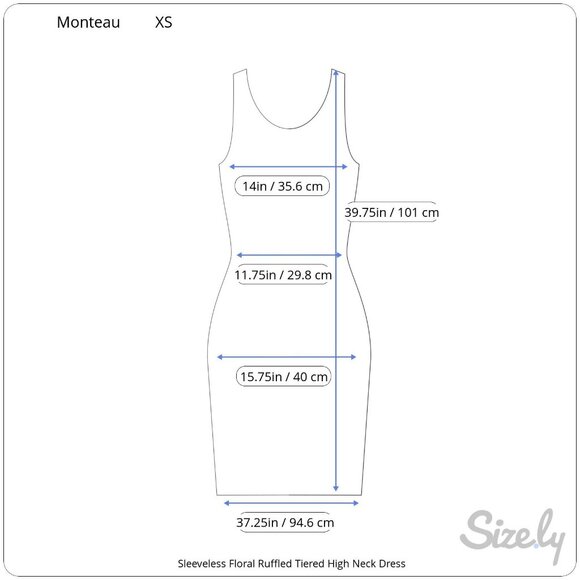 Monteau Sleeveless Pink Floral Ruffled Tiered High Neck Dress Keyhole Back XS - Picture 8 of 8